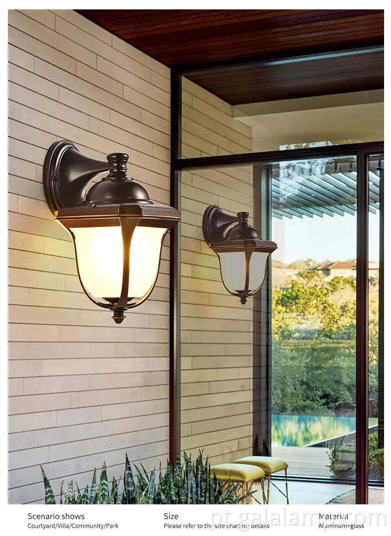 Pátio personalizado europeu IP65 Decoração de jardim à prova d'água 16W LED de luz de parede externa ao ar livre